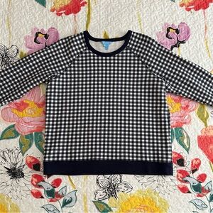 Draper James Natalie Gingham Navy Sweatshirt